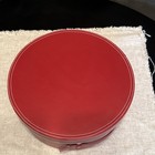 Beautiful - Masonic Crown Hat Case Red Faux Leather Round Storage Box