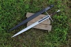 Carbon Steel Hand Forged Viking Sword Battle Ready Medieval Sword With Scabbard
