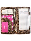 Server Book For Waitress - 5x9 Leopard Wallet With Zipper Pocket   Money Organiz