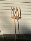 Antique Primitive Wood 5ft - Wooden Hay Fork Pitchfork Country Farm Barn Decor