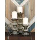 Handmade Glass Pillar Candle Holders Set Of 3 Elegant Centerpiece Indoor Decor