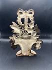 Antique Hubley Cast Iron Doorstop  189 Lilies Of The Valley Flower Basket