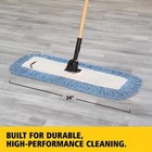 Rubbermaid Commercial Products  24 In  Wood Handle Blended More Dust Flat Mop