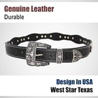 Genuine Leather Western Concho Belt For Men - Stylish Cowboy Rodeo Accessory