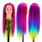 Hairdressing Mannequin Head With Long Synthetic Fiber Hair Hairstyles Training