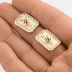 Solid 10k 1 2  Diamond-cut Last Supper Nugget Stud Earrings Yellow Gold All Size