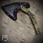 2pc Tactical Camo Set Fixed Blade Hunting Knife Survival Tomahawk Throwing Axe