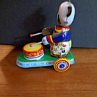 Tin Wind-up Vintage Toy Panda Bear Playing A Drum Works   Key In Box