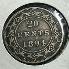 1894 Newfoundland Canada 20 Cents Sterling Silver Coin