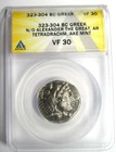 Alexander The Great Iii Ar Tetradrachm Silver Coin 323-304 Bc - Anacs Vf30