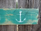 48 Inch Wood Hand Painted Shipyard   Anchor Sign Nautical Seafood   s824 