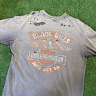 Vintage 1980   s Smoked Out Faded Harley Davidson Shield Graphic Thrashed Size Xl