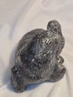 Vintage Stone Walrus With Baby Sculpture