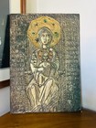 Antique Christian Orthodox Icon Mary And Jesus Theotokos Czech Glass Gems