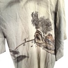Vintage 50s Hand Painted Sumi E Landscape Silk Houmongi Kimono Robe
