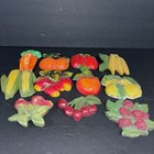 Vintage Chalkware Fruit   Vegetable Wall Art Set Of 11