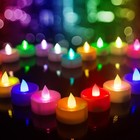 Color Changing Led Tea Lights Bulk  12 Pcs Flameless Tealight Candles With Co   