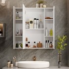31x31  Bathroom Wall Medicine Cabinet With Lights 3 Mirror Door 8 Shelve Storage