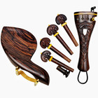 Rosewood Violin Accessories Outfit  Fiddle Fittings Carved Violin Tailpiece Peg