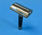 Vintage Gillette Safety Razor U 4  1974  Black Handle Flare Tip - Clean