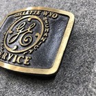 Ge Electrical Mechanical Service Belt Buckle Gillette Wyoming Brass Vintage