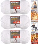 Bernat Softee Chunky Yarn Bundle Super Bulky Number 6  3 Skeins  White 28005