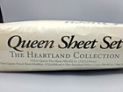 New Vtg Sears Heartland Collection Percale Pink Queen Bed Sheet Set
