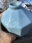 Antique D s White Milk Glass And Blue  10 Sided Lightning Rod Ball
