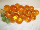 Vintage Mid Century Acrylic Lucite Golden Grape Cluster Table Centerpiece 17   