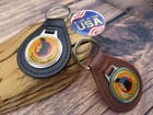 New Rare Vintage 1970 s Indian Motorcycle Bike Leather Key Chain Ring Fob Nos