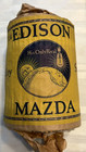 Vintage Edison Mazda Green Lamp Bulb 40w 1920s Pair Og Packaging Working Nos