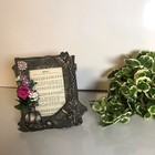 Ornate Metal Picture Frame Upcycled Jewelry Floral Embellished Vintage Inspired
