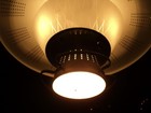 Mcm Atomic Era Pull Down Retractable Light Fixture 4 Bulb Ufo Saucer 22  Works