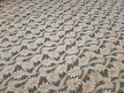 Vtg Black Orange Green 30s Flower Print Cotton Duvet Cover Fabric Quilting Yards