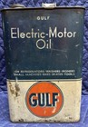 Original Vintage Gulf Electric Motor Oil One 1 Gallon Old Metal Can