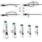 100p Fish Fishing Barrel Swivel With Interlock Snaps High Strength Safety Tackle
