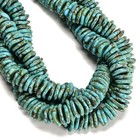 Blue Magnesite Turquoise Graduated Slice Discs Beads Size 10-17mm 15 5   Strand