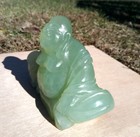 Laughing Buddha Jade Stone Carved Sculpture   Statue 1 89 Pound 4 Inches Tall