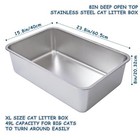 8in  Xxl Metal High Sided Stainless Steel Cat Litter Box  Non Stick  No Smell