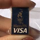 Atlanta Olympics 1996 Blue Gold And White Visa Enamel Pin