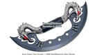 Highly Detailed Dual Fantasy Dragon Daggers Sword Set With Display Stand Black