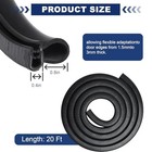  Automotive Door Weather Stripping Car Door Rubber Edge Trim Seal Strip 20ft