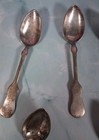 Set Of 5 Mix Sizes Antique 800 Silver Floral Hallmark Vtg Fiddleback Spoons