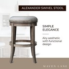 Maven Lane Alexander Round Backless Swivel Bar Stool  Reclaimed Oak  Bar Height