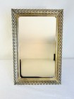 Vintage Standing Mirror Or Tray Brass Rectangle With Floral Edge