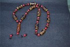 Tibetan Prayer Worry Dzi Bead Old Agate 9  3 Eyes Amulet Necklace Gzi Tibet
