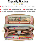 Wallet For Women Clutch Double Zip Around Credit Card Holder Leather Women s Wal