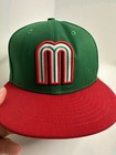 New Era 59fifty Mexico Baseball Hat Green Red Fitted Cap Size 7 1 4