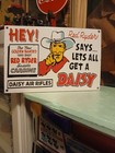 Large Daisy Vintage Porcelain Sign Air Rifle Bb Gun Red Ryder Toy Oil Gas Lube 