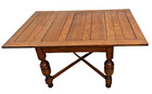 English Tudor Expansion Table Turned Baluster Legs Quarter Sawn Oak  X-stretcher